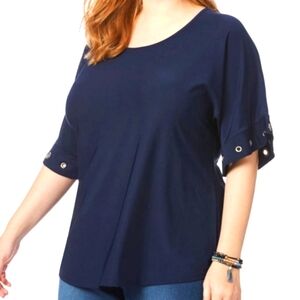 7th Avenue Short Eyelet Frill Sleeves  Blouse